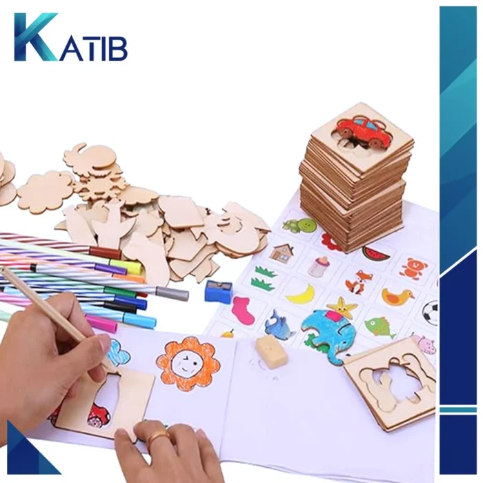 Kids Wooden Stencils Drawing Kit [PD][1Set]
